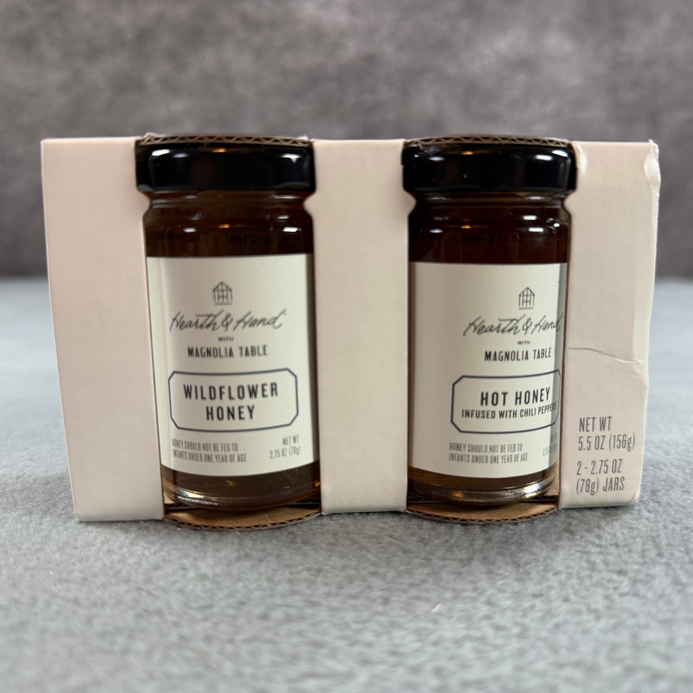 Hearth & Hand Magnolia Wildflower and Hot Honey Set 2 Jars 2.75oz Each